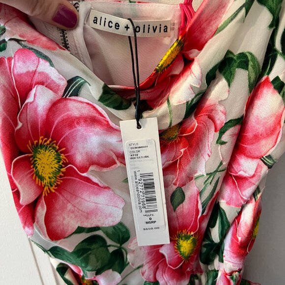Alice + Olivia floral cowl neck midi dress - Picture 5 of 5